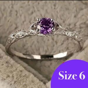 Amethyst /Februarys Birthstone Fashion Ring Size 6 🌿🆕🌿